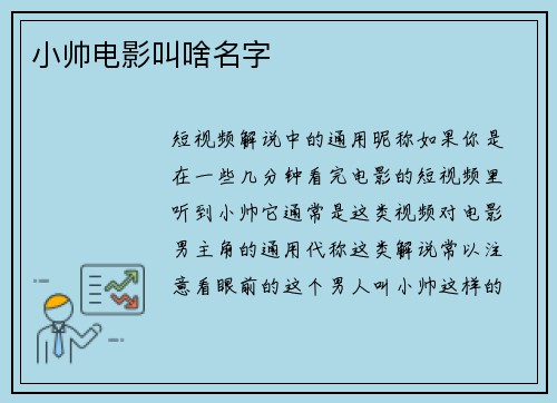 小帅电影叫啥名字